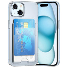 Carica l'immagine nel visualizzatore di Gallery, DEVASO Cover per iPhone 15 Custodia Trasparente con Porta Carte，Portafoglio Custodia Protettiva in Silicone Sottile Morb