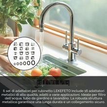 Carica l'immagine nel visualizzatore di Gallery, Set di 16 adattatori per rubinetto in metallo – Adattatori filettati con guarnizioni per filtro dell'acqua, tubo da giar