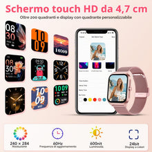 Carica l'immagine nel visualizzatore di Gallery, CASCHO Smartwatch Donna, 1.85'' Orologio Smartwatch con Effettua/Risposta Chiamate, 120+ Sportive Smart Watch con Contap