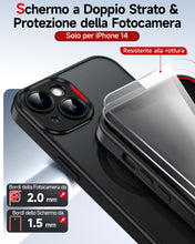 Carica l'immagine nel visualizzatore di Gallery, LeYi Cover Magnetica per iPhone 14 con 2 Pezzi Vetro Temperato(Nero)