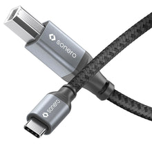 Carica l'immagine nel visualizzatore di Gallery, Sonero® Cavo USB 2.0, cavo di collegamento, cavo stampante, da spina C a spina B, 480 MB/s, grigio siderale/nero, 2,00 m