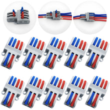 Carica l'immagine nel visualizzatore di Gallery, Morsetti Elettrici, CESFONJER 10 Pcs SPL-42 Connettori Elettrici Rapid, 2 in 4 fuori Connettore Bilaterale con Leva, Con