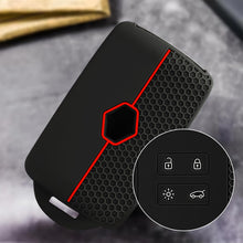 Carica l'immagine nel visualizzatore di Gallery, 2 custodie per chiavi dell'auto, per Renault, Duster, in silicone - Silicone Chiave Clio - 4 Tasti (Nero e rosso-2 pezzi