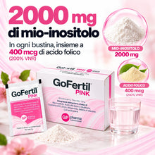 Carica l'immagine nel visualizzatore di Gallery, GoFertil® Pink GP Nutraceuticals Myo inositolo – Inositolo e Acido Folico per la Fertilità Femminile | myo inositol per 