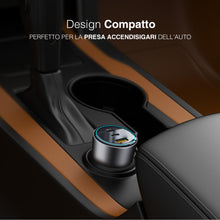 Carica l'immagine nel visualizzatore di Gallery, PORTENTUM Caricatore Auto Triplo e Simultaneo 200W – Include Cavo da 100W USB-C – Carica Batteria per Auto Cellulare – 2
