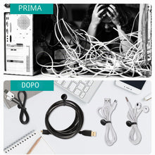 Carica l'immagine nel visualizzatore di Gallery, Lusofie 10 Pezzi Fascette Cavi Magnetiche Clip per Cavi in Silicone Portacavi Organizer Fascette Riutilizzabili Gestore 