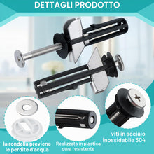 Carica l'immagine nel visualizzatore di Gallery, Nuovo Kit di Bulloni per Sedile WC 4 Pezzi, Universale Lungo