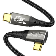 Carica l'immagine nel visualizzatore di Gallery, ZIKNYDO Cavo USB Type C 2 metri, 8K@30Hz, 4K@144Hz, 20Gbps, 240W, 90 Gradi