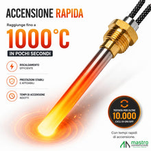 Carica l'immagine nel visualizzatore di Gallery, Candeletta Stufa Pellet, 280 Watts, 140/150 mm ∅ 9.9, Filettatura 3/8