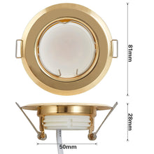 Carica l'immagine nel visualizzatore di Gallery, HCFEI 3x Faretti incassati LED ultra piatti colore Oro Rotondi con modulo faretto LED 230V | 3W Bianco caldo 3000K | Ang