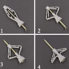Carica l'immagine nel visualizzatore di Gallery, CTRICALVER tasselli per cartongesso, tasselli per cartongesso, tasselli in plastica per il fissaggio su cemento, mattoni