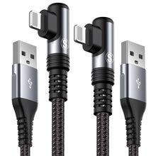 Carica l'immagine nel visualizzatore di Gallery, Cavo iPhone 90 Gradi [2 Pezzi 2m] Cavo Lightning,MFi Certified,filo iphone