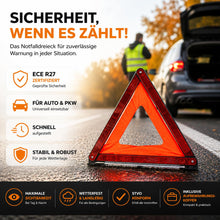 Carica l'immagine nel visualizzatore di Gallery, Triangolo d’Emergenza Auto 2027 Rosso ECE R27 – Segnaletica Riflettente per Incidenti e Guasti – Accessorio Obbligatorio