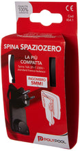 Carica l'immagine nel visualizzatore di Gallery, Poly Pool PP0454.1 Spina SPAZIOZERO Standard Franco-Tedesco 16 A Schuko Salvaspazio Nero