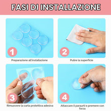 Carica l'immagine nel visualizzatore di Gallery, 6 pezzi di paracolpi in gomma autoadesivi, proteggi maniglia porta, fermaporta in gomma, fermaporta da muro autoadesivi,