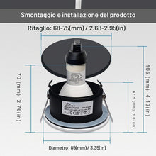 Carica l'immagine nel visualizzatore di Gallery, Sweier 5W IP65 Impermeabile LED da Incasso a Downlight, 230V Bianco Caldo 3000K 430LM, Adatto per Faretti da Bagno e Cuc