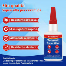 Carica l'immagine nel visualizzatore di Gallery, Colla per Ceramica 35g, Adesivo Istantaneo Forte, Impermeabile e Trasparente, per Riparare Porcellana, Ceramica, Vetro e