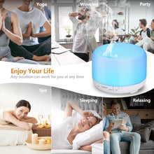 Carica l'immagine nel visualizzatore di Gallery, Hianjoo Diffusore di Oli Essenziali 450ml, Umidificatore Ultrasuoni per Aromaterapia Con 7 LED Colori per SPA, Yoga, Cam