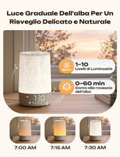 Carica l'immagine nel visualizzatore di Gallery, Sveglia Da Comodino, Sveglia Luminosa, 30 Suoni Rilassanti