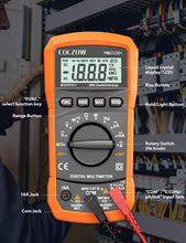 Carica l'immagine nel visualizzatore di Gallery, Multimetro Digitale Multi Tester Voltmetro Amperometro Ohmmetro Misura Tensione Corrente Resistenza Capacità Continuità 
