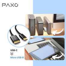 Carica l'immagine nel visualizzatore di Gallery, PAXO Cavo hard disk da 0,3 m, 10 Gbit/s, USB C-MICRO USB3.2 Gen2, cavo USB, cavo dati, cavo di ricarica, nero, da USB C 