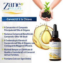 Carica l'immagine nel visualizzatore di Gallery, Zane Hellas 100% Olio di origano Non diluito.Puro Olio Essenziale Greco Puro di Origano.86% Carvacrolo Min.164mg Carvacr