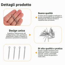 Carica l'immagine nel visualizzatore di Gallery, 450 Pz Coppiglie Acciaio Inox, Coppiglie Trattore, Coppiglia Spine Elastiche Acciaio Inox, Coppiglia di Bloccaggio per E