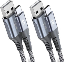 Carica l'immagine nel visualizzatore di Gallery, Cavo USB C 2 pezzi 3m, Cavo USB tipo C di ricarica in nylon tipo C, per Samsung Galaxy S10 S9 S8 Plus, Note10, Note9, M3