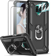 Carica l'immagine nel visualizzatore di Gallery, LeYi Cover per Xiaomi Redmi Note 9 Pro/Note 9S con 2 vetro temperato e 2 protezione per fotocamera, anello di supporto m