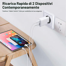 Carica l'immagine nel visualizzatore di Gallery, 2 Pezzi Caricatore USB C, 25W Rapido Caricabatterie per iPhone 16 Pro Max/16/15 Plus/15 Pro Max, iPad 12.9/11 inch/Air/M