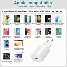 Carica l'immagine nel visualizzatore di Gallery, 25W Caricatore Rapido USB C con 2M Cavo per Samsung Galaxy S26 S25 S24 S23 S22 S21 Plus/FE/Ultra,S20,Caricabatterie Spin