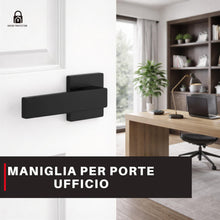 Carica l'immagine nel visualizzatore di Gallery, Maniglie Porte Interne con Rosetta 50 mm, Coppia Maniglia Porta Interna Design Moderno, Set Completo per Porte Legno, In