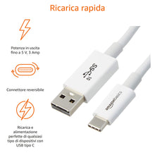 Carica l'immagine nel visualizzatore di Gallery, Amazon Basics Cavo di ricarica rapida adattatore da USB-C a USB-A 3.1 Gen 2, alta velocità 10 Gbps, certificato USB-IF, 