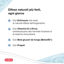Carica l'immagine nel visualizzatore di Gallery, Buona Difesa Flaconcini Bambini, Integratore per Difese Immunitarie Bambini con Echinacea, Propoli, Zinco, Vitamina D e 