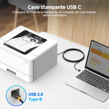 Carica l'immagine nel visualizzatore di Gallery, Cable Matters Cavo Stampante USB C (Cavo USB C a USB B, Cavo USB B a USB C) in Nero 2m