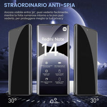 Carica l'immagine nel visualizzatore di Gallery, Holilo Privacy Vetro Temperato per Xiaomi Redmi Note 14 Pro 5G Anti Spy