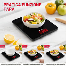 Carica l'immagine nel visualizzatore di Gallery, ACCUWEIGHT Bilancia da Cucina Digitale con Funzione Tare, 5kg/11lbs Bilancia Elettronica Professionale, Alta Precision 1