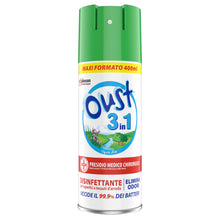 Carica l'immagine nel visualizzatore di Gallery, Oust 3 in 1 Disinfettante Spray Superfici e Tessuti, Open Air, 1 x 400 ml