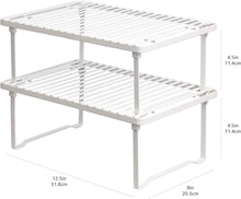 Carica l'immagine nel visualizzatore di Gallery, Amazon Basics Ripiani portaoggetti impilabili da cucina, Bianco