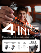 Carica l'immagine nel visualizzatore di Gallery, LISEN Caricatore Auto USB C 69W Retrattile PD 3.0 Accendisigari USB, Ricarica Rapido Caricabatterie, Accessori Auto Camp