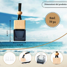 Carica l'immagine nel visualizzatore di Gallery, 10 pz Vetro Nero Deodorante per Auto Diffusore Auto Vuote Bottiglie di Profumo di Olio Essenziale Auto Appeso Ornamenti 