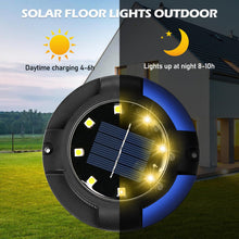 Carica l'immagine nel visualizzatore di Gallery, Vegena 8 Pezzi Luci Solari Esterno Giardino 8+4 LED Faretti Solari a Led da Esterno IP65 Impermeabile Luce Solare Led es