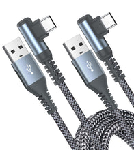 Carica l'immagine nel visualizzatore di Gallery, Cavo USB Type-C 90 gradi [2 pezzi,3m]Cavo USB C Ricarica Rapida,Samsung usb