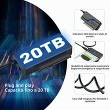 Carica l'immagine nel visualizzatore di Gallery, 6Gbps Adattatore USB 3.0 a SATA, Convertitore e Esterno USB 3.0 a SATA per Dischi Rigidi HDD/SSD da 2,5“/3,5” e Lettori 