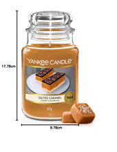 Carica l'immagine nel visualizzatore di Gallery, Yankee Candle Candela profumata | Candela in giara grande della Caramello Salato | Candele a lunga combustione: fino a 1