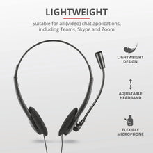 Carica l'immagine nel visualizzatore di Gallery, Trust Primo Cuffie con Microfono Leggere, Connessione 3,5 mm, Cavo 1,8 m, Auricolari con Filo, Headphones Cablato per PC