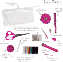Carica l'immagine nel visualizzatore di Gallery, Hobby Gift Scatola Media per Cucito con Manico - Cestino Porta Cucito in Cotone con Scomparti per Strumenti e Accessori Creativi - 18,5 x 25,5 x 14,5 cm, Pois Verde Acqua