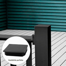 Carica l'immagine nel visualizzatore di Gallery, QWORK® 6 pezzi tappo quadrato, tappi lamellari per tubi quadrati, in plastica, nero, 80x80 mm
