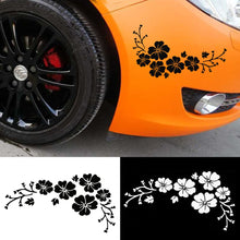 Carica l'immagine nel visualizzatore di Gallery, Adesivo floreale colorato decalcomania per auto fiori autoadesivo 30x14 cm etichetta impermeabile nera