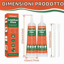 Carica l'immagine nel visualizzatore di Gallery, Sularpek Colla in Pelle Extra Forte, 2 * 60 ML Colla in Pelle, Trasparente, Morbida, Lmpermeabile, Raccoglitore in Pelle